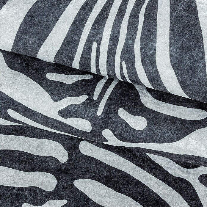 Flachgewebeteppich Etosha (Zebra, Schwarz, 200 x 150 cm, 100 % Polyester) | BAUHAUS