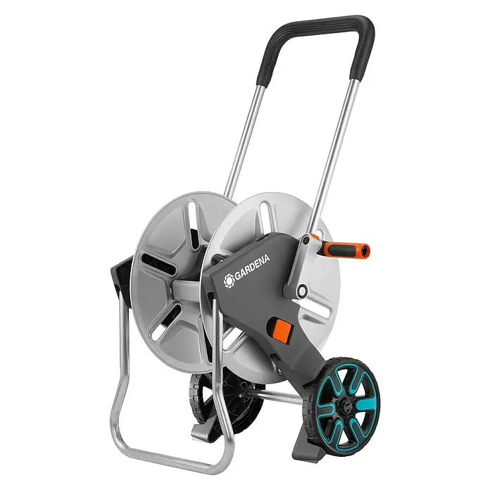 Gardena Schlauchwagen AquaRoll M Metall - Kunststoff/Metall, Schlauchkapazität: 60 m, 13 mm (½″) - Der Gardena Schlauchwagen ist die perfekte Lösung für die Bewässerung Ihres Gartens, da er das Aufrollen und Abrollen des Schlauchs erleichtert.
