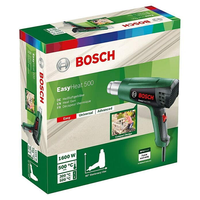 Bosch Heißluftgebläse EasyHeat 500 (1.600 W, Temperaturbereich: +300 °C bis +500 °C)