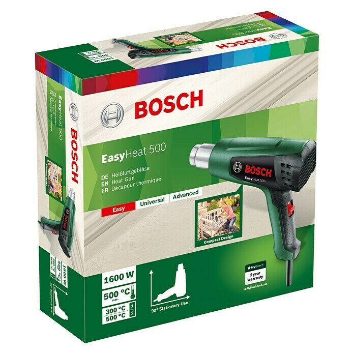 Bosch Heißluftgebläse EasyHeat 500 (1.600 W, Temperaturbereich: +300 °C bis +500 °C)