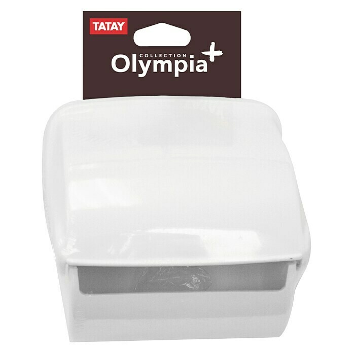 Tatay Olympia Portarrollos papel higiénico II (Con tapa, Blanco, Polipropileno)