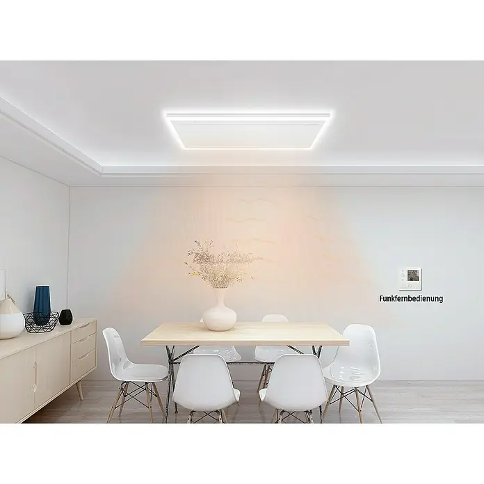 Jollytherm Infrarotheizkörper - B x H: 63 x 128 cm, 880 W, Weiß - Deckenheizung mit Fernbedienung, quadratisches Design, strahlt angenehme Wärme aus und sorgt für Komfort in jedem Raum.