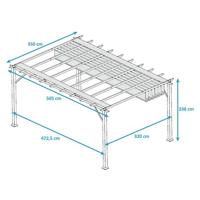 Paragon Outdoor Raffpavillon Florenz350 x 505 cm, Braun Unknown