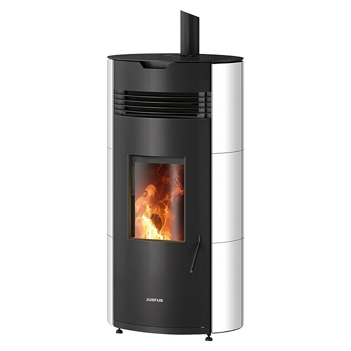 Justus Pelletofen Norta (2,4 kW - 8 kW, Raumheizvermögen: 200 m³, Seidenweiß) | BAUHAUS