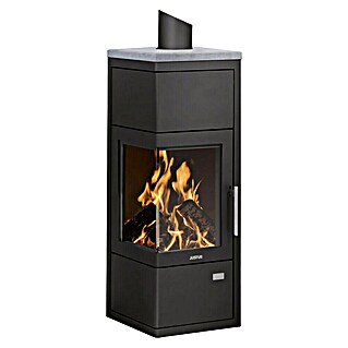 Justus Kaminofen Diego wärmePLUS (6 kW, Raumheizvermögen: 115 m³, Material Verkleidung: Speckstein, Schwarz/Speckstein)