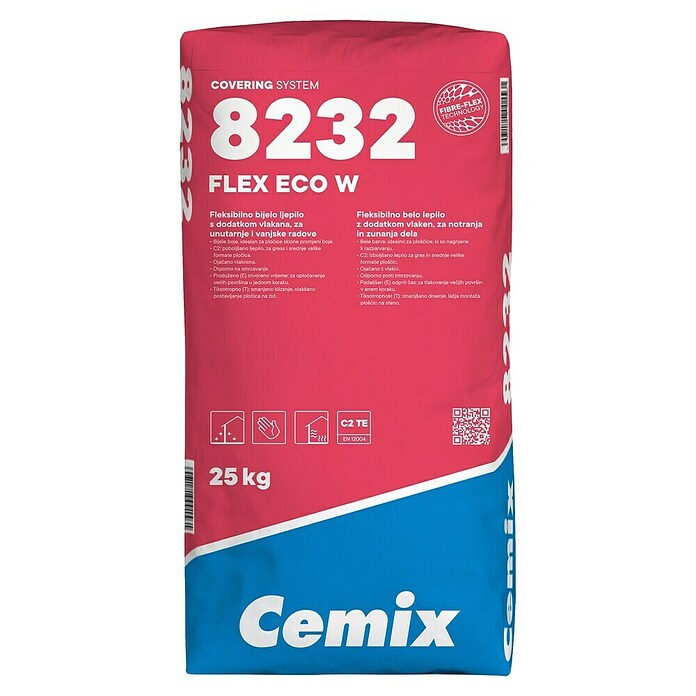 Cemix Ljepilo za pločice Flex ECO Fiber W  (Bijela, 25 kg) | BAUHAUS