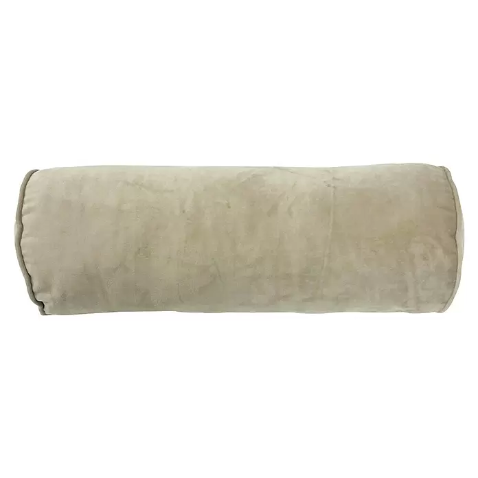 Kissen Rolle Felda - Pumice Stone, Ø x L: 18 x 50 cm, 100 % Polyester - Helles beiges Nackenrollenkissen aus weichem Stoff.