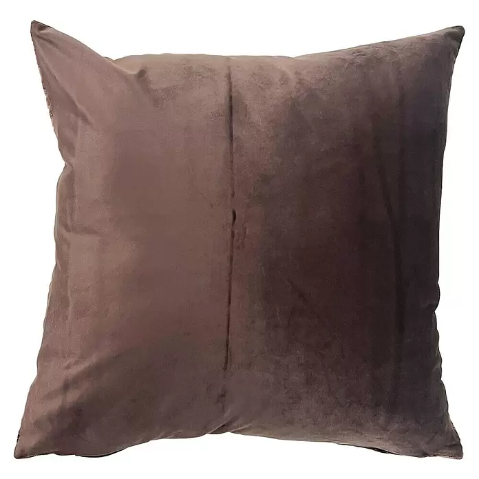 Kissen Adam - Lila, 45 x 45 cm, 100 % Polyester - Weiches taupefarbenes Samt-Zierkissen.