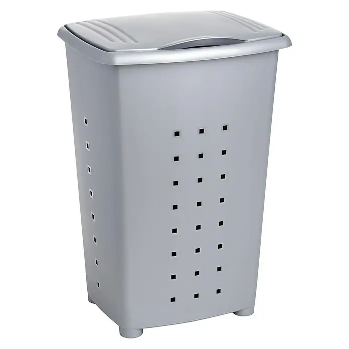 Tatay Cesta para la ropa Millenium - 60 l, Gris - Cesto de ropa sucia gris con tapa y orificios de ventilación, ideal para cualquier baño o lavadero para guardar la ropa sucia.
