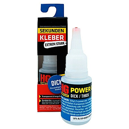 HG Power Glue Sekundenkleber (20 g, Gelartig, Flasche)