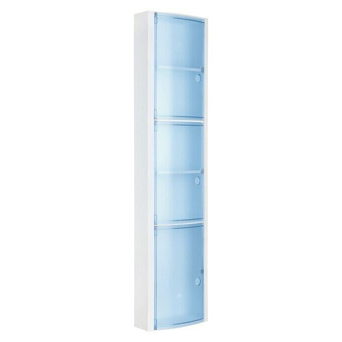 Tatay Columna de baño (10 x 22 x 90,5 cm, Blanco/Azul)