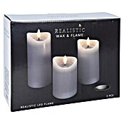 Led-kerstkaarsen Set grijs (6,5 cm) | BAUHAUS