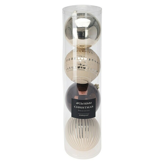 Kerstballen Amber 4 stuks (Kunststof, Diameter: 150 mm, 4 st.) | BAUHAUS