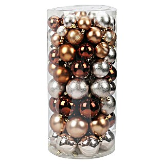 Kerstballen (Amber/Zilver, Kunststof, 100 st.)