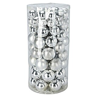 Kerstballen (Zilver, Kunststof, 100 st.)