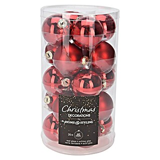 Kerstballen (Rood, Glas, 20 st.)