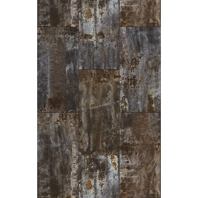 Rasch Fototapete Digitaldruck Kupferplatte - B x H: 300 x 186 cm, Vlies - Das Bild zeigt eine stilvolle Wandverkleidung mit einer raffinierten Rostoptik, die jedem Raum einen Vintage-Touch verleiht und das Ambiente aufwertet.