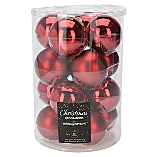 Kerstballen (Rood, Glas, 16 st.)