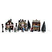 Led-kerstdorp (Meerkleurig, 45 x 8,5 x 25,5 cm, Uitbreidbaar, Led, Werkt op batterijen) | BAUHAUS