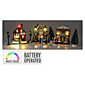Led-kerstdorp (Meerkleurig, 45 x 8,5 x 25,5 cm, Uitbreidbaar, Led, Werkt op batterijen) | BAUHAUS
