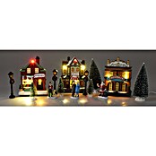 Led-kerstdorp (Meerkleurig, 45 x 8,5 x 25,5 cm, Uitbreidbaar, Led, Werkt op batterijen) | BAUHAUS