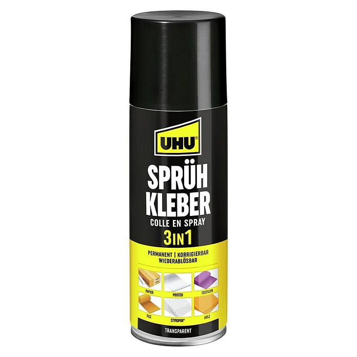 UHU Sprühkleber 3 in 1 permanent (200 ml, Sprühdose)