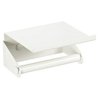 Tauro Baño Bluss Portarrollos papel higiénico (Con bandeja, Blanco, Mate)