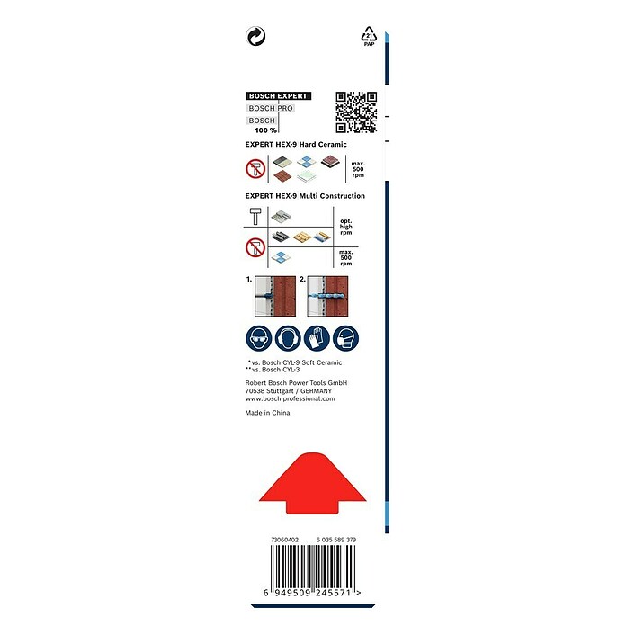 Bosch Expert Universalbohrer HEX-9 Hard Ceramic + HEX-9 Multi Construction (Durchmesser Bohrer: 6 mm) | BAUHAUS