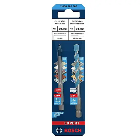 Bosch Expert Universalbohrer HEX-9 Hard Ceramic + HEX-9 Multi Construction