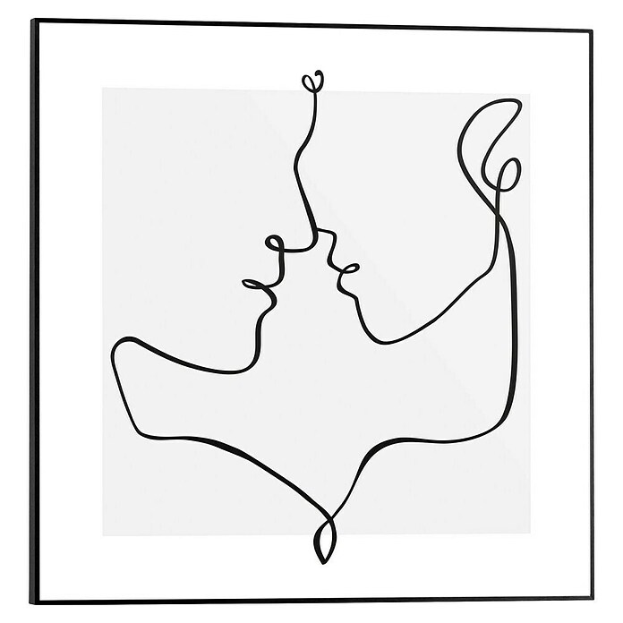 Reinders Bild Slim Frame Black (Love Lines, B x H: 50 x 50 cm) | BAUHAUS