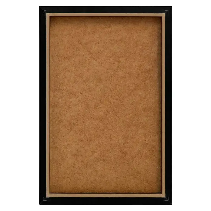 Reinders Bild Slim Frame Black - Little Leafs, B x H: 20 x 30 cm - Ein stilvoller Bilderrahmen mit schwarzem Rand und einer natürlichen Holzplatte. Perfekt, um Ihre Lieblingsfotos oder Kunstwerke zu präsentieren.