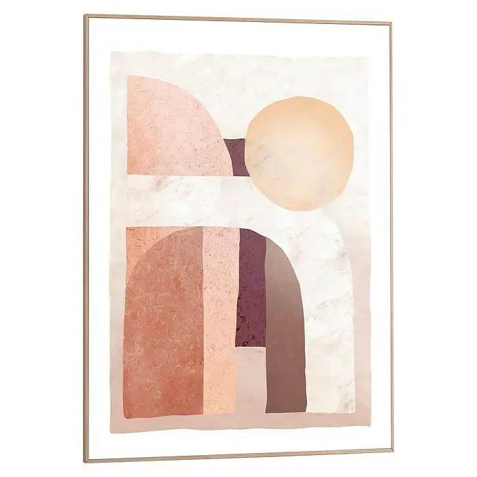 Reinders Bild Slim Frame Wood - Abstract, B x H: 50 x 70 cm - Gerahmtes Kunstwerk mit abstrakten Formen in Rosa- und Erdtönen, die eine moderne und stilvolle Ästhetik vermitteln.