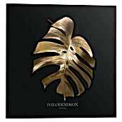 Reinders Bild Slim Frame Black (Monstera Gold, B x H: 50 x 50 cm) | BAUHAUS