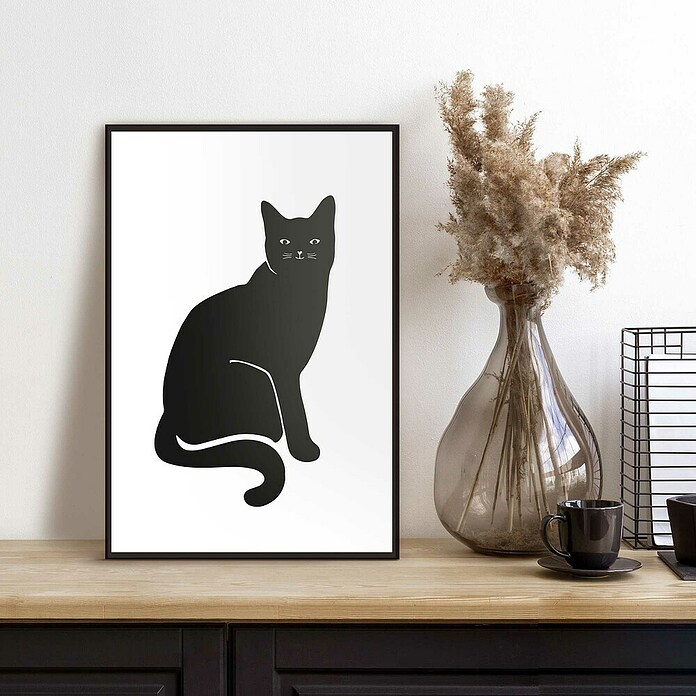 Reinders Bild Slim Frame Black (Black Cat, B x H: 20 x 30 cm) | BAUHAUS