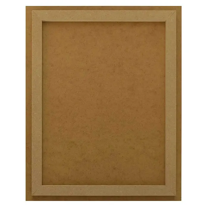Reinders Decopanel - Floral Skull, B x H: 40 x 50 cm - Nahaufnahme eines leeren Holzbilderrahmens mit einer glatten, unlackierten Oberfläche. Ideal für Kunstprojekte und DIY-Dekorationen.