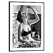 Reinders Bild Slim Frame Black (Pasta Lady, B x H: 30 x 40 cm) | BAUHAUS