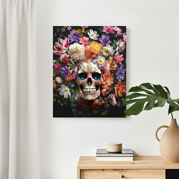 Reinders Decopanel (Floral Skull, B x H: 40 x 50 cm) | BAUHAUS