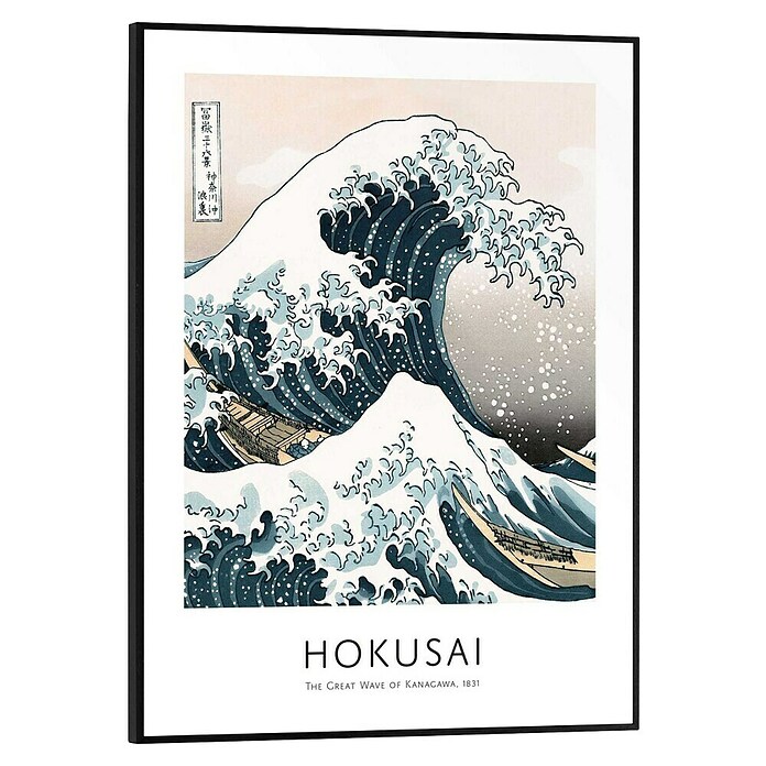 Reinders Bild Slim Frame Black (Hokusai, B x H: 30 x 40 cm) | BAUHAUS