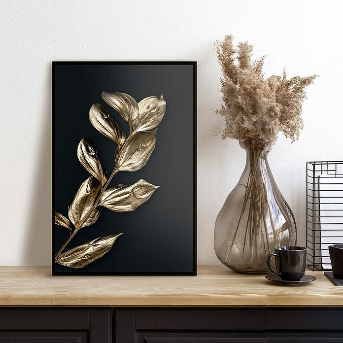 Reinders Bild Slim Frame Black (Little Leafs, B x H: 20 x 30 cm) | BAUHAUS