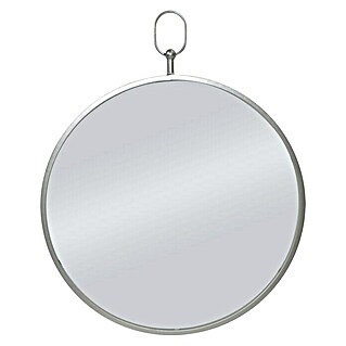 Espejo con marco Pirita (46 x 46 cm, Diámetro: 46 cm, Plateado)