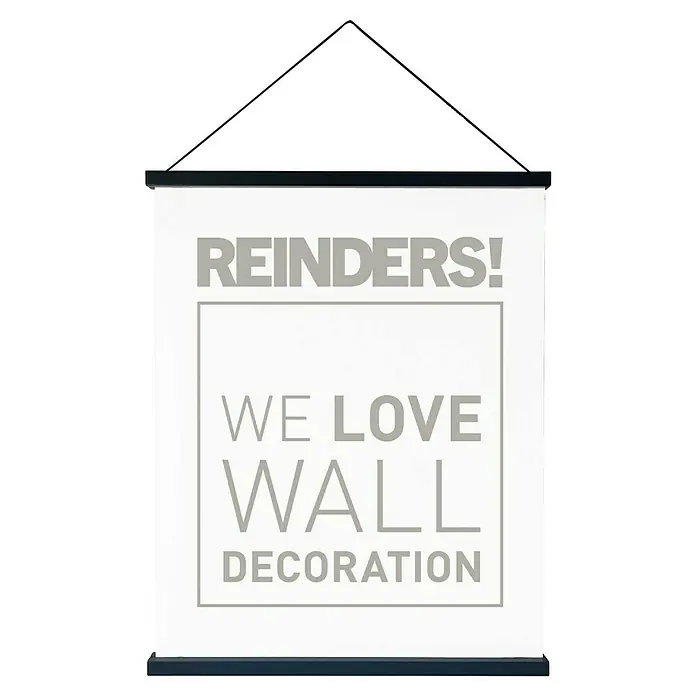 Reinders Posterschienen Click Frame - Schwarz, 51 cm - Dekoratives Wandbild mit der Aufschrift "REINDERS! WE LOVE WALL DECORATION" in stilvollem Grau. Ein echter Blickfang für Ihre Wände.