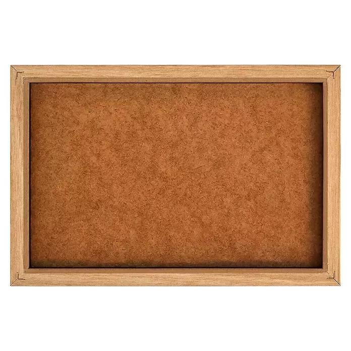 Reinders Bild Slim Frame Wood - Live in the Moment, B x H: 30 x 20 cm - Rechteckige Korktafel mit hellbraunem Holzrahmen.