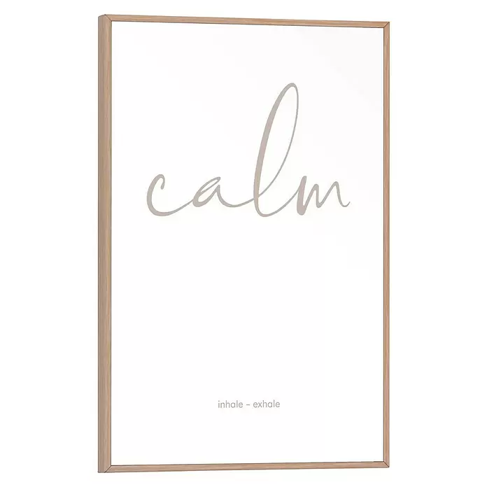 Reinders Bild Slim Frame Wood - Calm, B x H: 20 x 30 cm - Gerahmtes "calm inhale - exhale" Poster mit hellem Holzrahmen.