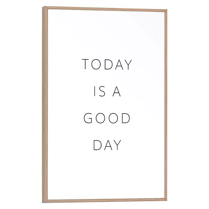 Reinders Bild Slim Frame Wood - Today, B x H: 20 x 30 cm - Gerahmtes Poster mit hellem Holzrahmen, zeigt den Text "TODAY IS A GOOD DAY".