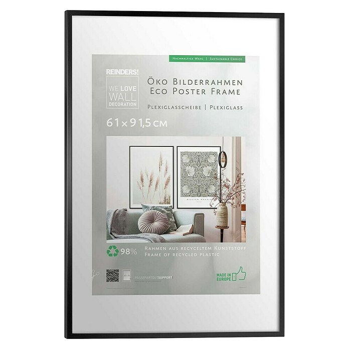 Reinders Kunststoffrahmen Eco Maxi (Black, Bildformat: 61 x 91,5 cm) | BAUHAUS