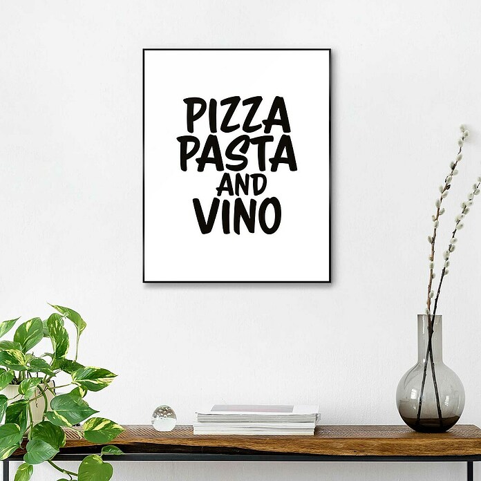 Reinders Bild Slim Frame Black (Pizza, Pasta and Vino, B x H: 40 x 50 cm) | BAUHAUS