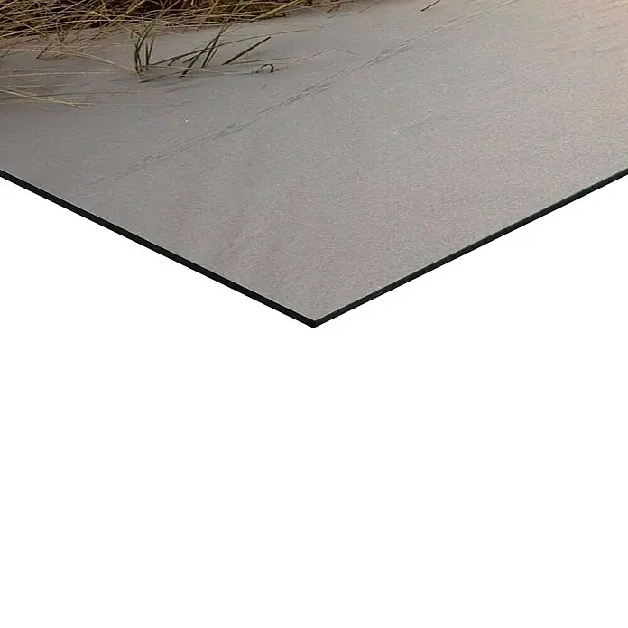Reinders Decopanel - Beautiful Dunes, B x H: 60 x 90 cm - Detailansicht einer modernen, grauen Keramikfliese mit feiner Textur und schwarzem Rand. Ideal für stilvolle Boden- oder Wandgestaltung im Innenbereich.