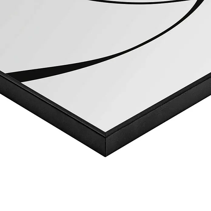 Reinders Bild Slim Frame Black - Heart Lines, B x H: 30 x 20 cm - Detailaufnahme eines gerahmten Kunstwerks mit klaren Linien und einem modernen schwarzen Rahmen, der die minimalistische Ästhetik hervorhebt.