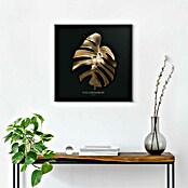 Reinders Bild Slim Frame Black (Monstera Gold, B x H: 50 x 50 cm) | BAUHAUS