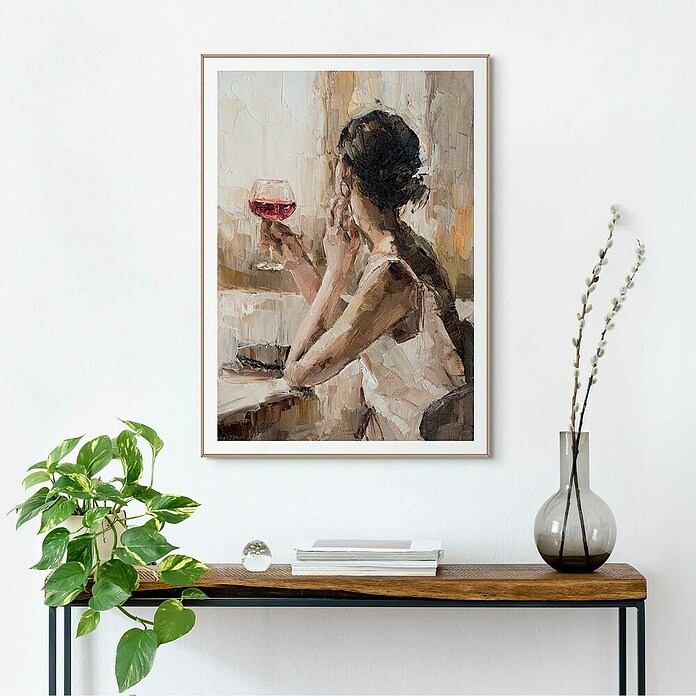 Reinders Bild Slim Frame Wood (Drinking Wine, B x H: 50 x 70 cm) | BAUHAUS